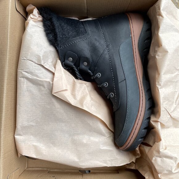 NIB Merrell Slyva Mid Lace Waterproof Black Leather Boots - Women's 11 - Picture 8 of 12